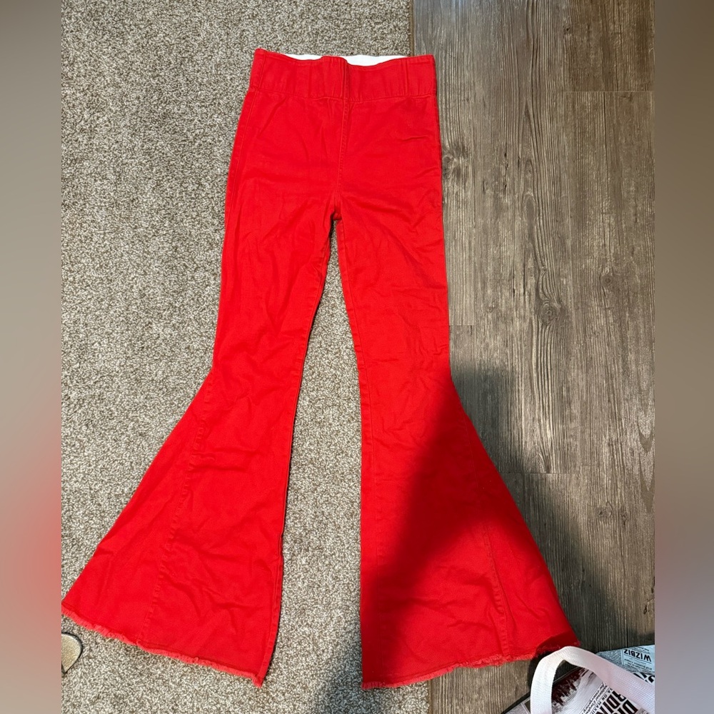 Skylar + Madison Bold Red Flare Jeans